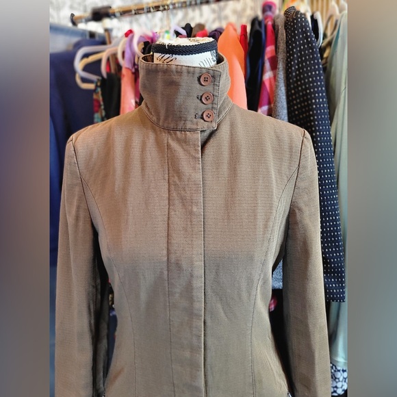 Same underneath brown utility coat jacket size Xsmall cotton/bamboo blend - Picture 4 of 12